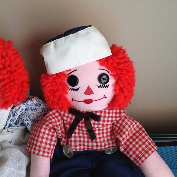Vintage Raggedy Ann and Andy Plush Decorative Dolls - Picture 4 of 13